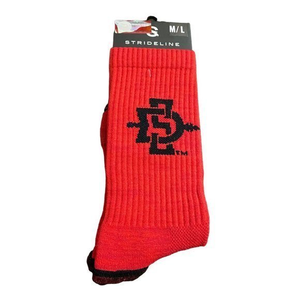 Strideline San Diego State Aztec‎ Full Knit NCAA Basketball Crew Socks Size M/L